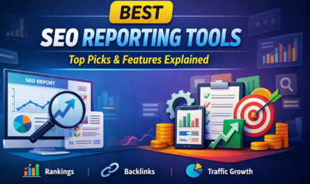 Best SEO reporting tools dashboard showing rankings backlinks and traffic analytics