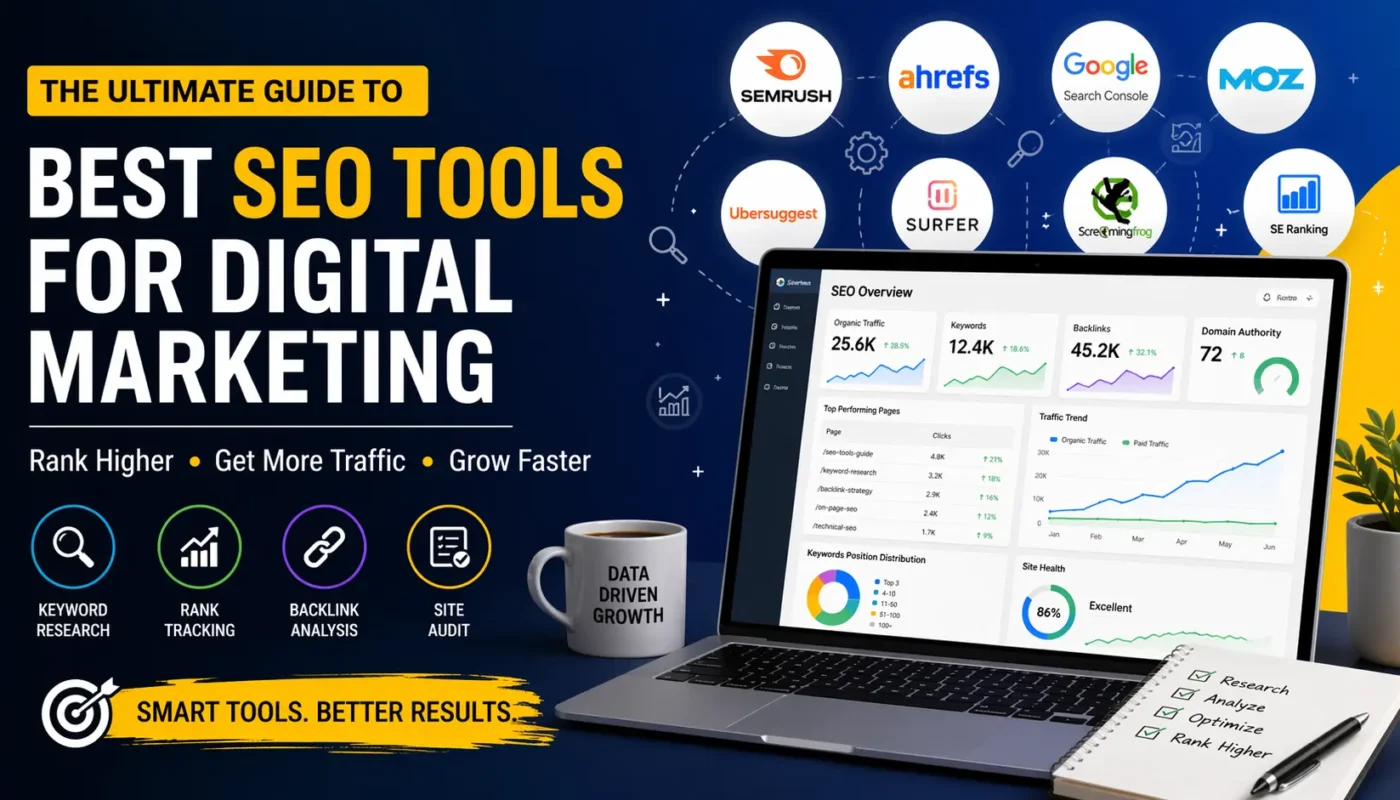 powerful SEO tools dashboard with analytics and keyword insights